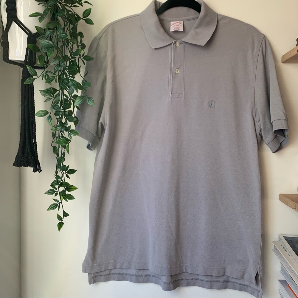 Grey Brooks Brothers 100% Cotton - polo shirt  - Men’s Medium - Performance Polo